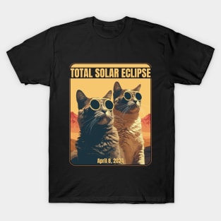 2024 Total Solar Eclipse April 8 Eclipse Cats T-Shirt